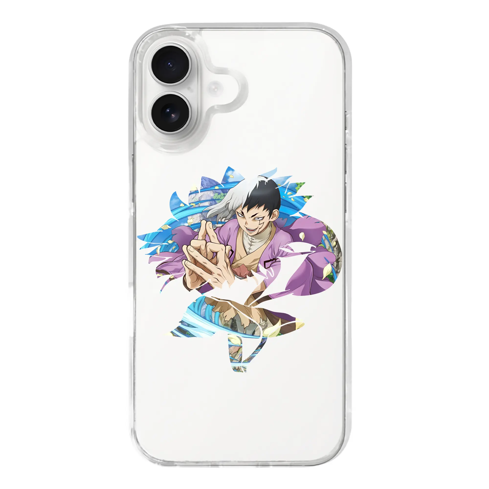 ドクターストーン グッズ,ゲン 銀狼 - iPhone 17シリーズ 透明スマホケース – 薄型・耐衝撃・精密フィット保護カバー